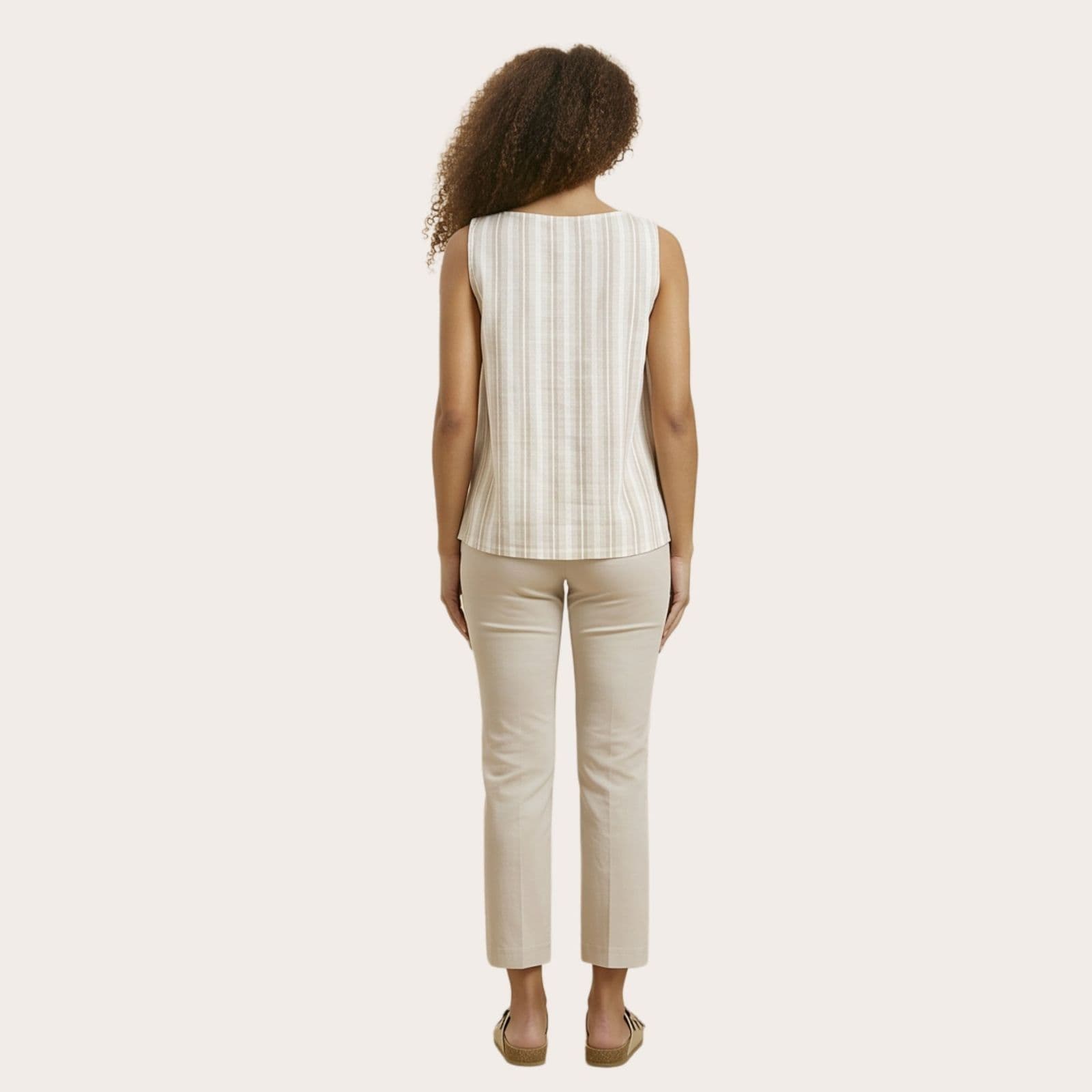 Pantalone estivo cropped a trombetta in viscosa satinata stretch – curvy (pn49)