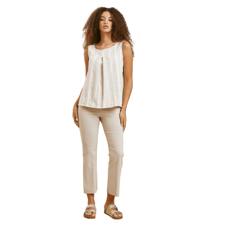Pantalone estivo cropped a trombetta in viscosa satinata stretch – curvy (pn49)