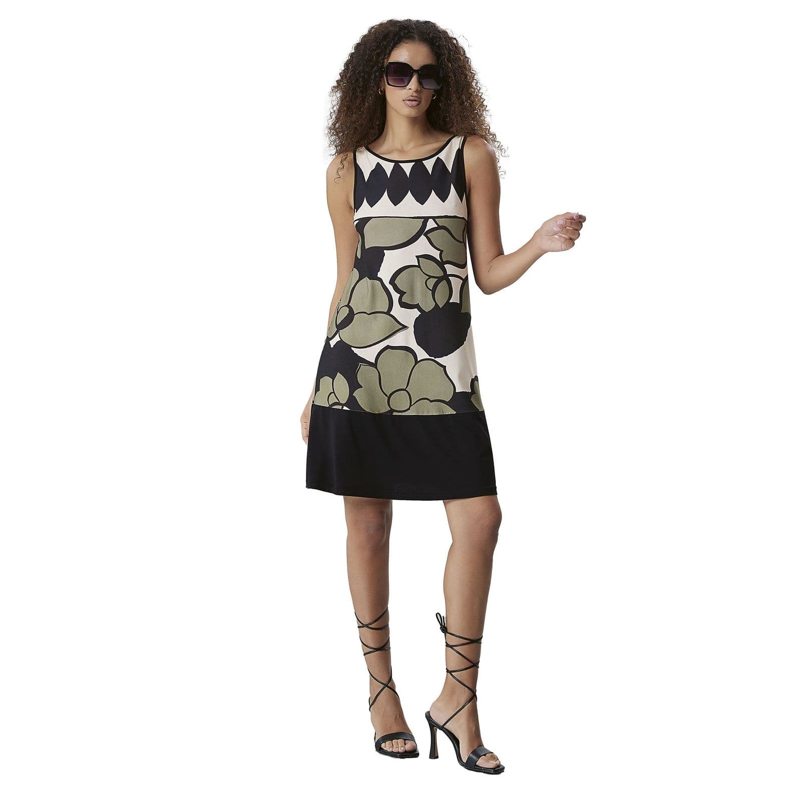 Abito in jersey sretch - Modello campana con pattern floreale